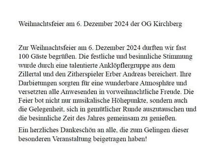 Weihnachtsfeier OG. Kirchberg 06.12.2024